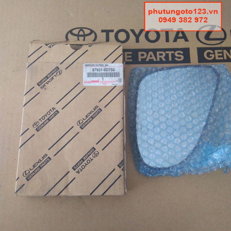 Mặt gương chiếu hậu xe Toyota Vios 2014, 2015, 2016, 2017, 2018, 2019, 2020, 2021 chính hãng 87931-0D750