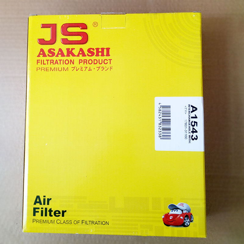 Lọc gió động cơ Toyota Hiace máy dầu 2.8 2019, 2020, 2021, 2022 17801-31160 mã A1543 JS Asakashi Nhật Bản