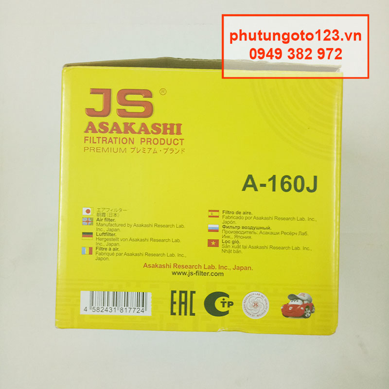 [Video] Lọc gió động cơ Toyota Zace 2000, 2001, 2002, 2003, 2004, 2005 17801-54070 mã A160J JS Asakashi Nhật Bản