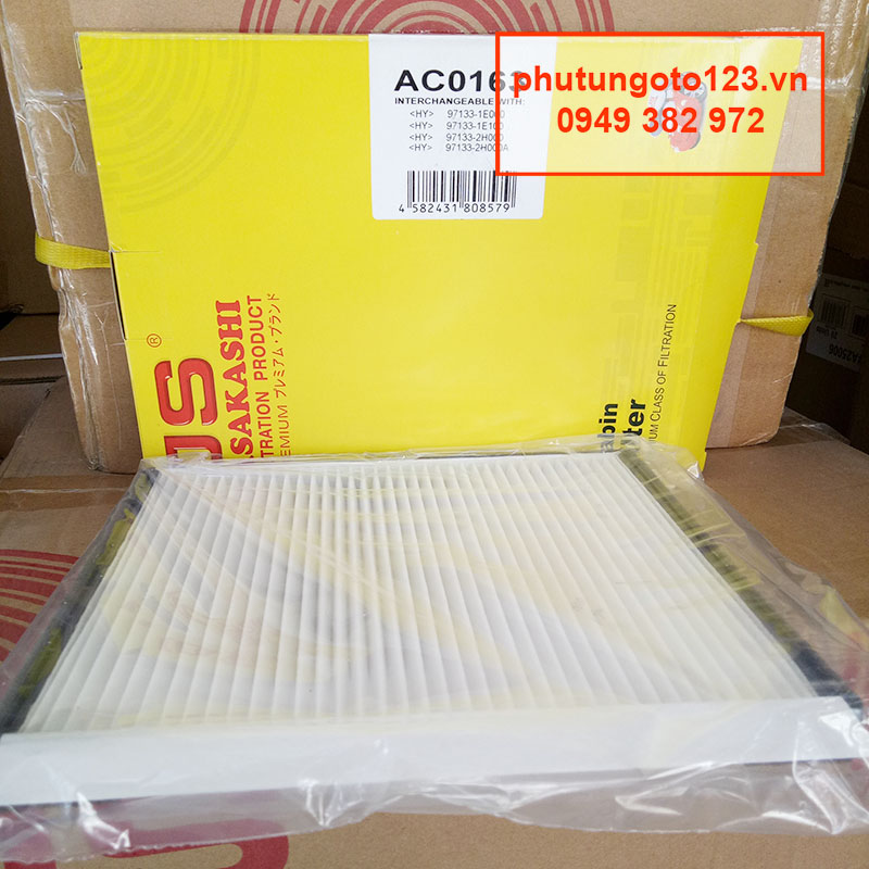 Lọc gió điều hòa AC0163 dành cho xe Hyundai Avante Vietnam 1.6, 2.0 2011, 2012, 2013, 2014, 2015, 2016 97133-1E100