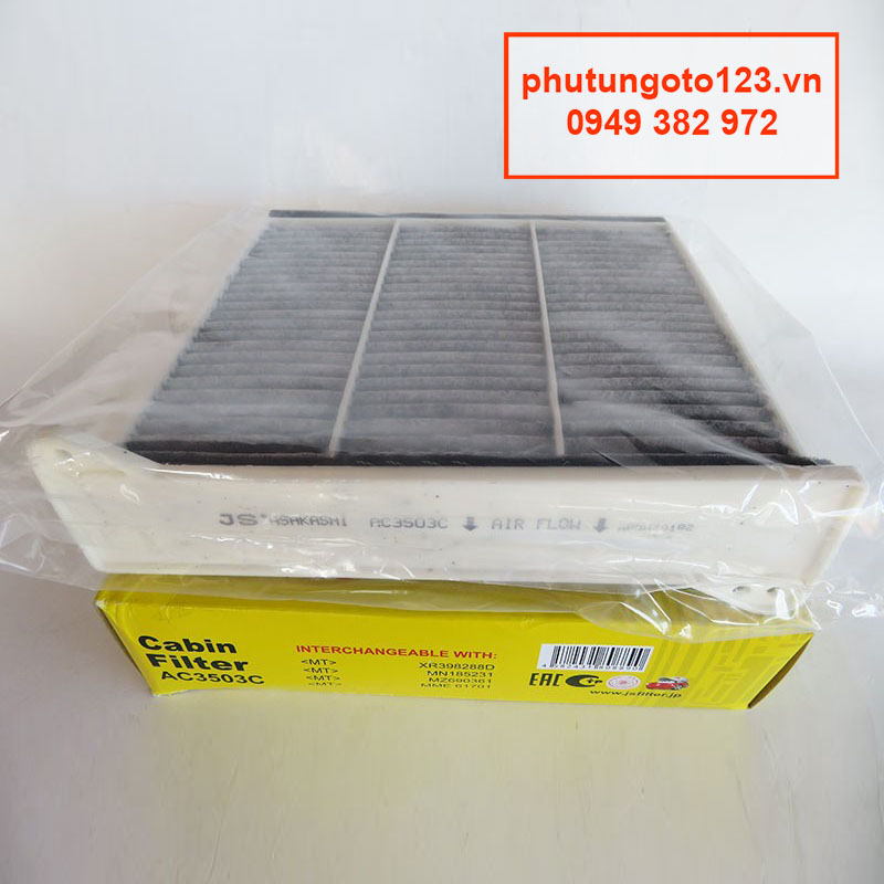 Lọc gió điều hòa Than hoạt tính AC3503C dành cho xe Mitsubishi Triton 2.4 2005, 2006, 2007, 2008, 2009, 2010, 2011, 2012, 2013, 2014, 2015 MZ341012EX