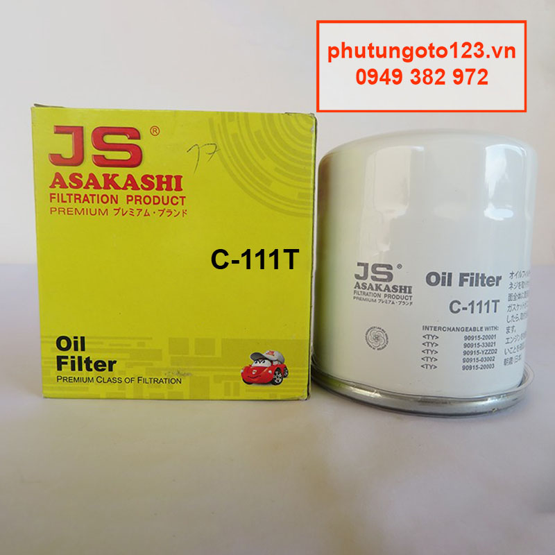 Lọc nhớt- lọc dầu Nhật C111T dành cho xe Toyota Fortuner 2.5 máy dầu 2005, 2006, 2007, 2008 90915-20003