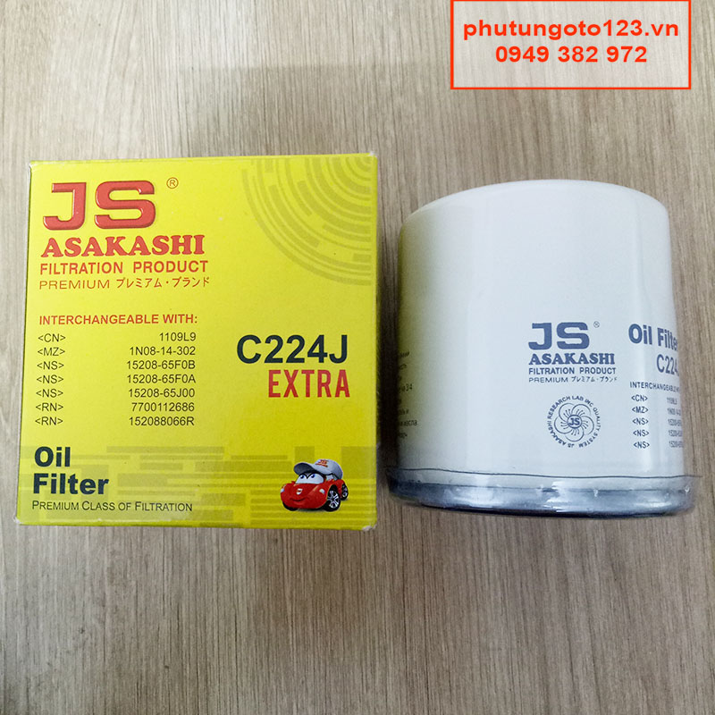 Lọc dầu nhớt Nhật C224J dành cho xe Nissan Bluebird 1996, 1997, 1998, 1999, 2000, 2001 15208-65F00