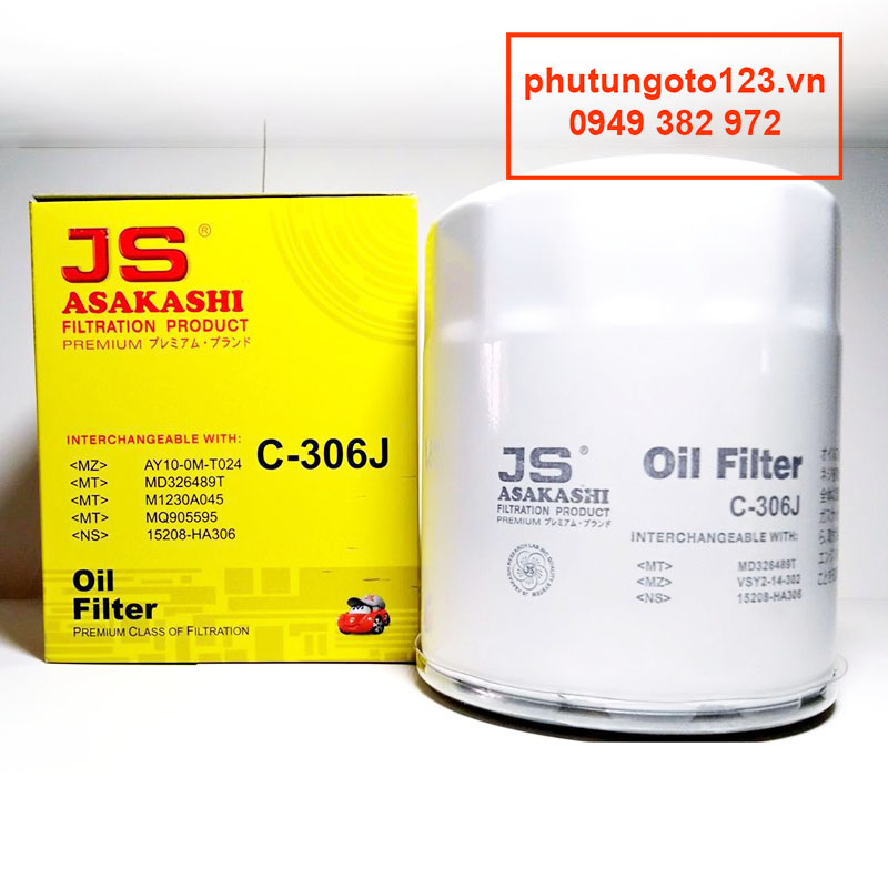 Lọc nhớt- lọc dầu Nhật C306J dành cho xe Kia Carnival 2.9 Diesel 1998, 1999, 2000, 2001, 2002, 2003, 2004, 2005 OK467-23-802