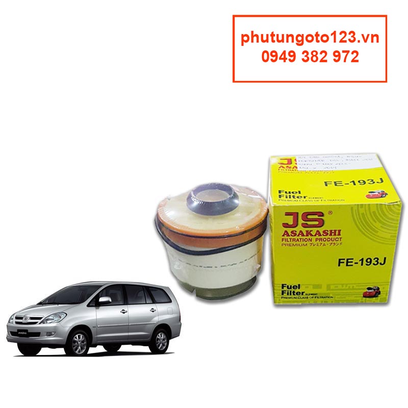 Lọc dầu, lọc dầu nhiên liệu Toyota Hilux 2.5 2004, 2005, 2006, 2007, 2008, 2009, 2010, 2011, 2012, 2013, 2014, 2015 23300-0L020 hàng JS Nhật FE193J