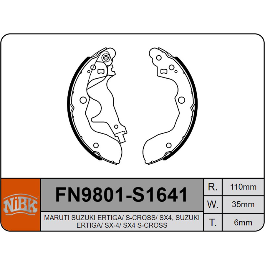 Bố thắng sau Suzuki Ertiga 1.4L 2012-2018 mã FN9801 của NiBK Nhật Bản