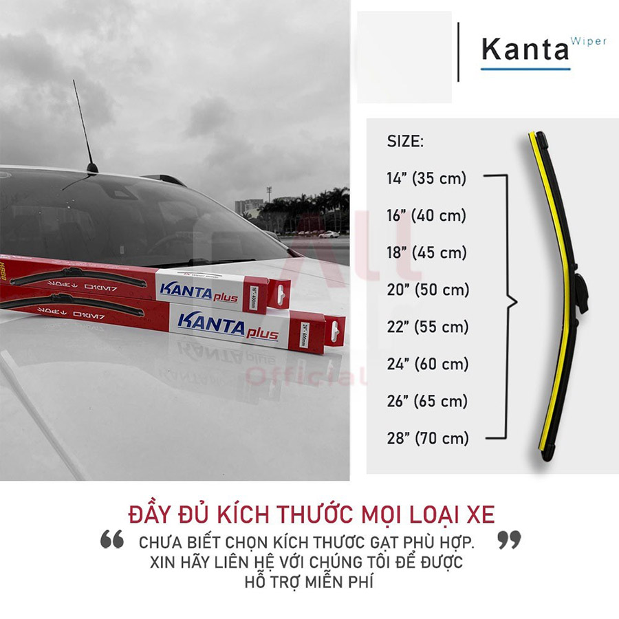 Gạt mưa trước Toyota Altis 2001 của Kanta Nhật Bản, kích thước 20 - 24 inch