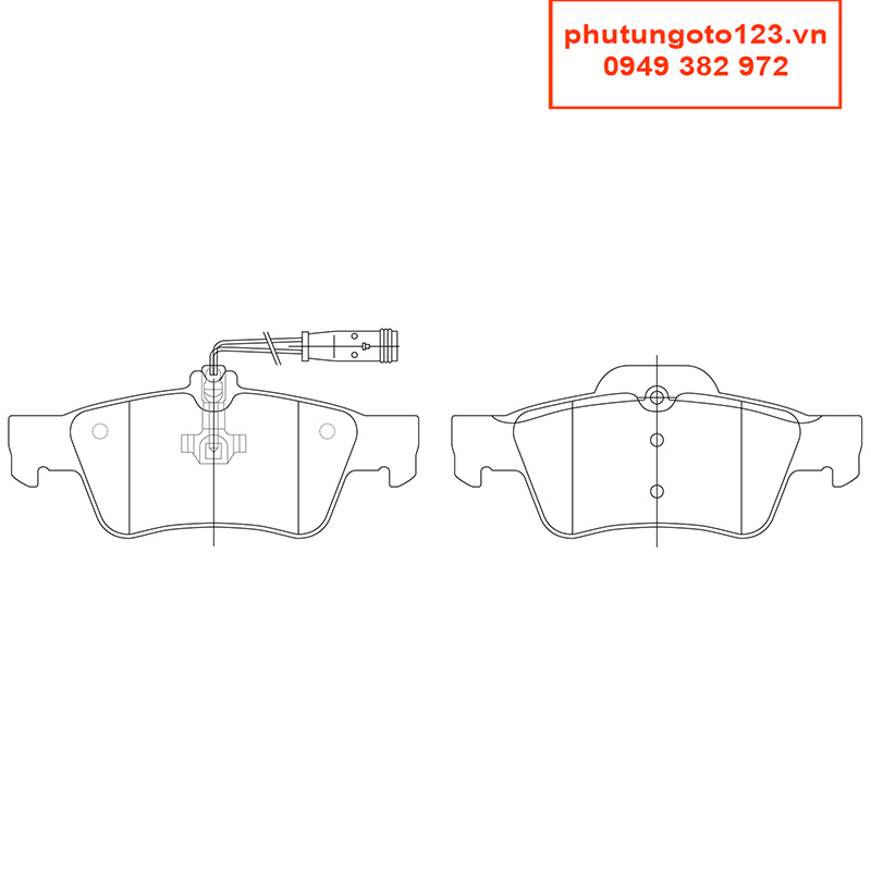 Bố thắng Sau, Bố sau PN0344W Mercedes-Benz E240 2.6 2002, 2003, 2004, 2005, 2006, 2007, 2008, 2009 005.420.79.20 Nhật Bản NiBK