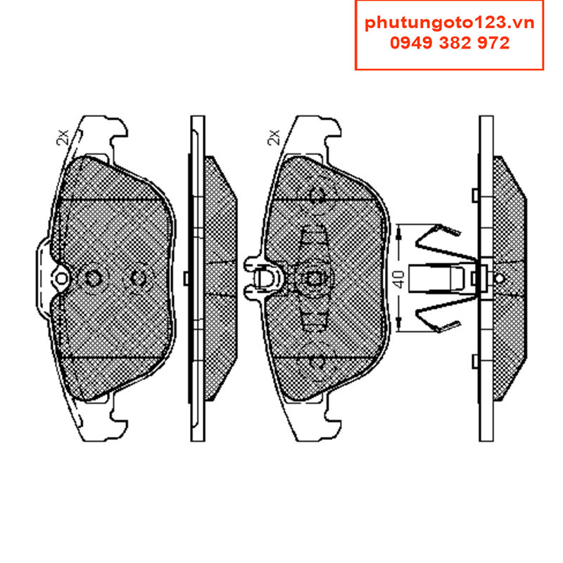 Bố thắng Sau, Bố sau PN0460 Mercedes-Benz GLK220 2.2 2009, 2010, 2011, 2012, 2013, 2014, 2015 A0054204320 Nhật Bản NiBK