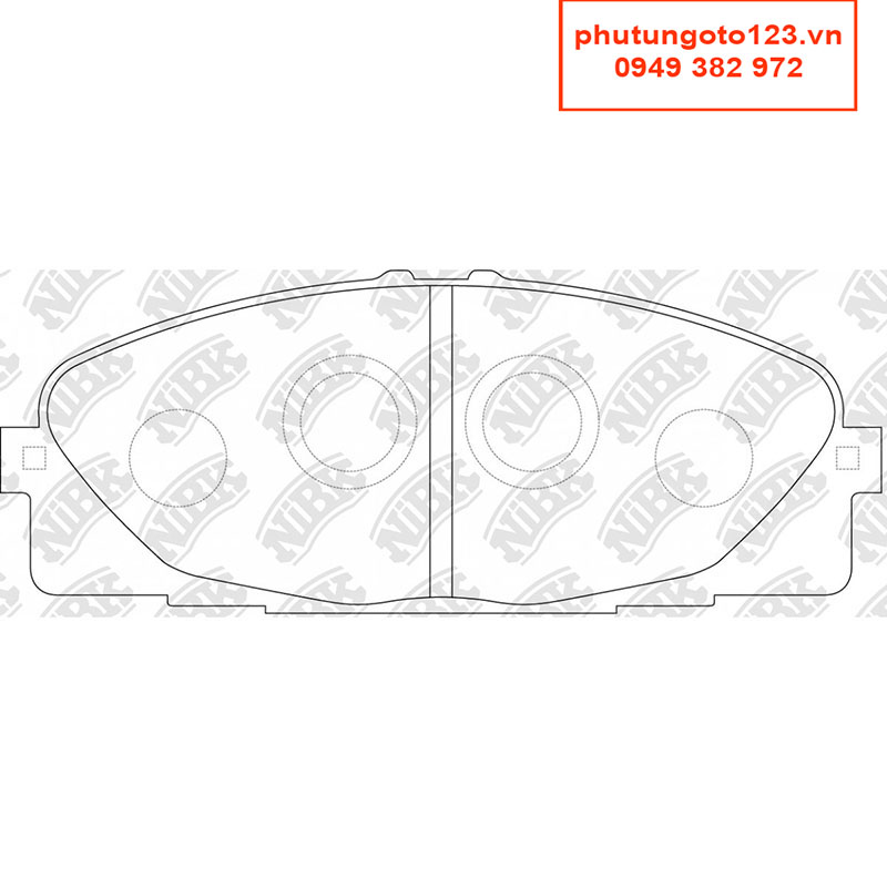 Bố thắng trước, Bố trước PN1516 Toyota Hiace 2.7 Việt Nam 2004, 2005, 2006, 2007, 2008, 2009, 2010, 2011 04465-YZZE9 Nhật Bản NiBK