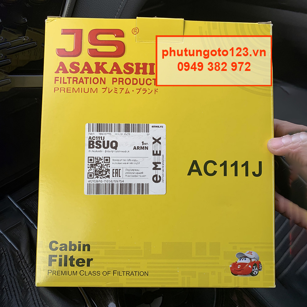 Lọc gió điều hòa AC111J dành cho xe Toyota Hilux 2016, 2017, 2018, 2019, 2020  87139-0K090