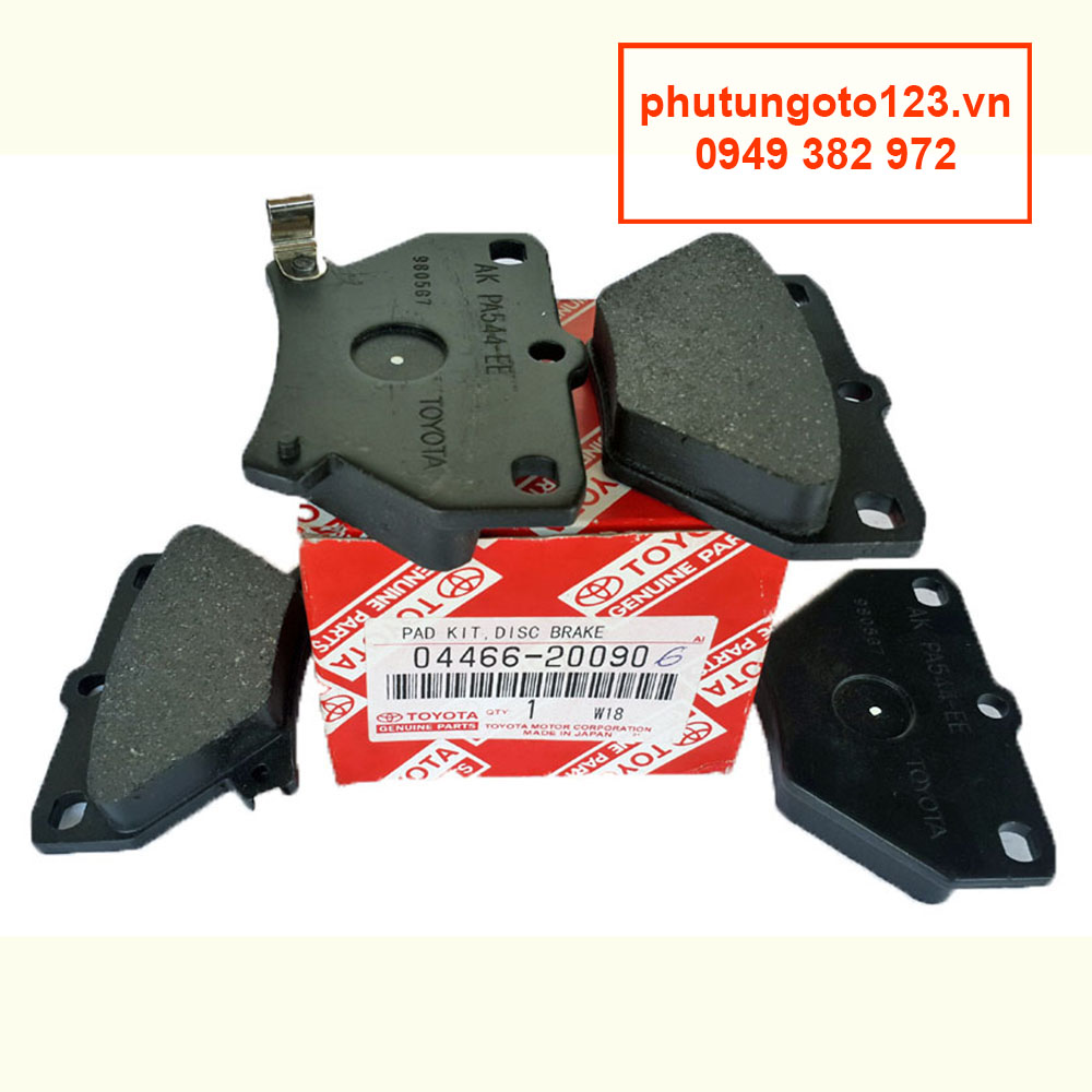 Bố thắng sau, má phanh sau Toyota Altis 2000, 2001, 2002, 2003, 2004, 2005, 2006, 2007, 2008 04466-20090 (0446620090) chính hãng giá tốt