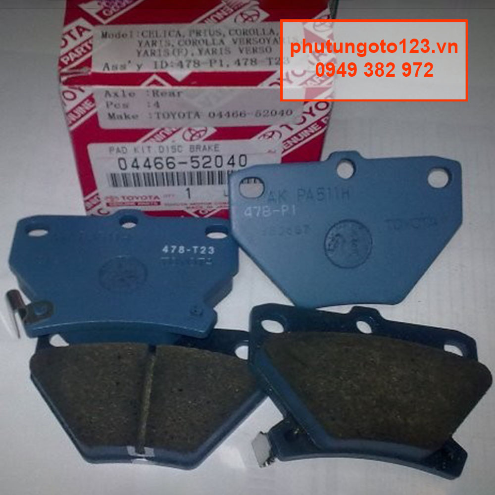 Bố thắng sau, má phanh sau Toyota Vios 2001, 2002, 2003, 2004 04466-52040 (0446652040) chính hãng giá tốt