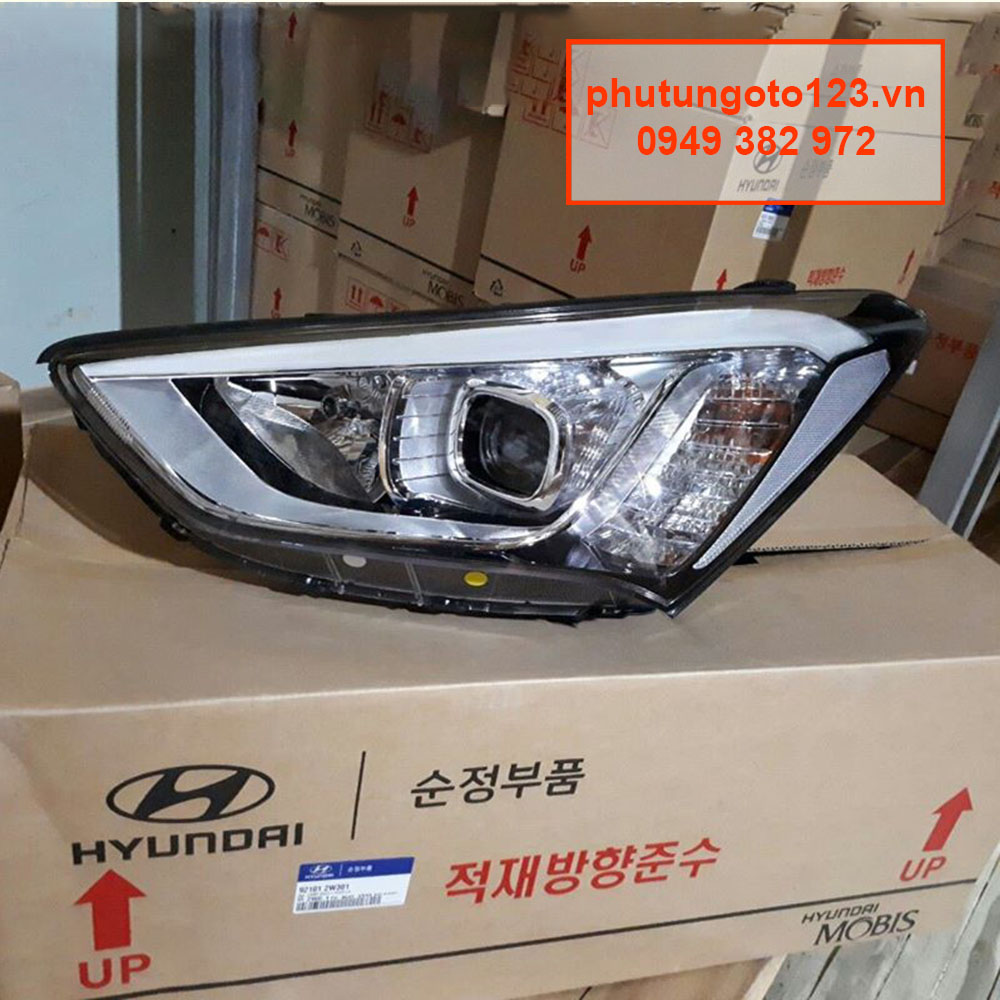 Đèn pha Hyundai Santafe 2013-2014-2015-2016 921012W301 chính hãng giá tốt